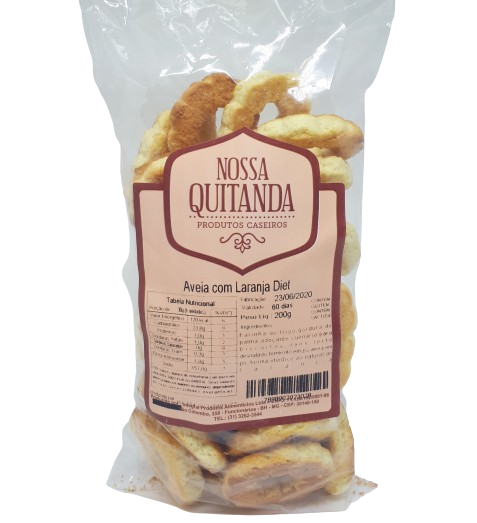 Rosquinha De Aveia Com Laranja Diet 200G Nossa Quitanda