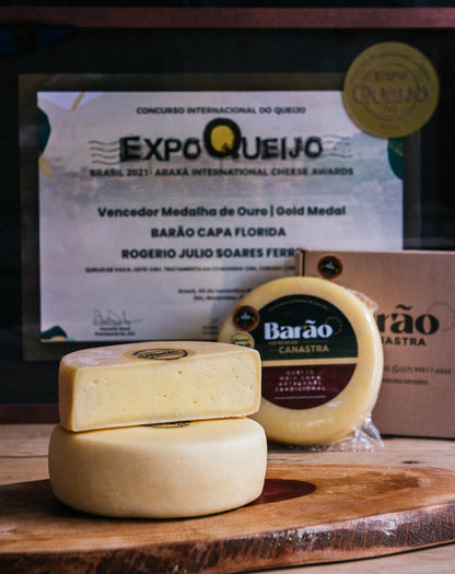 Queijo Barão da Canastra - Medalha de Bronze Mondial du Fromage 2021 1/2 peça (Aprox 500g)