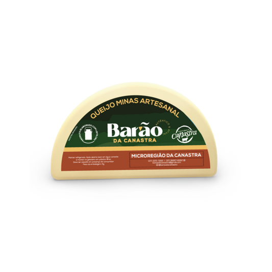 Queijo Barão da Canastra - Medalha de Bronze Mondial du Fromage 2021 1/2 peça (Aprox 500g)